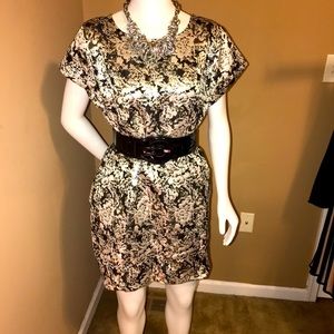 Metallic Silver/black Dress